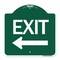 Signmission Designer Series Sign-Exit W/ Left Arrow, Green & White Aluminum Sign, 18" H, 18" L, GW-1818-24521 A-DES-GW-1818-24521 - alternate 1